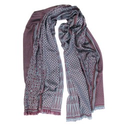 Maxi woven scarf, silk and wool, made in Lyon France by sophie guyot silks and fashion studio