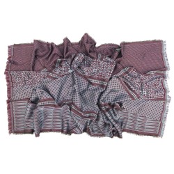 Maxi écharpe, tissage jacquard en soie et laine, fabriqué à Lyon, France par sophie guyot soieries
