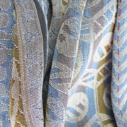 Woven scarf midi multicolor corda pop circuit grid hoses silk cotton made in lyon france