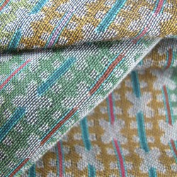 Narrow woven scarf, silk and cotton, made in Lyon France by sophie guyot silks design