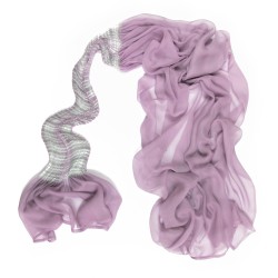Long  pleated scarf in silk muslin Mimousse made in Lyon France Sophie Guyot designer for fashion accessories and silks
