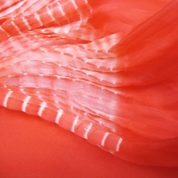 Pleated granmousse scarf in silk chiffon made in Lyon France Sophie Guyot designer fashion accessories and silks