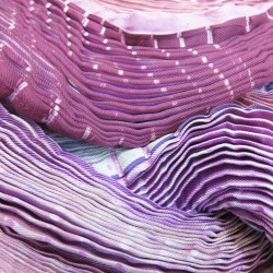 Plicatwill pleated full lenght scarf multicolor in silk twill made by sophie guyot silks in Lyon France