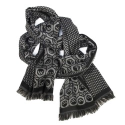 Woven scarf pop circuit silk & wool midi size bicolor made in Lyon France by sophie guyot silks