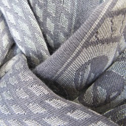 Woven scarf midi corda grey pop circuit grid hoses silk cotton made in lyon france