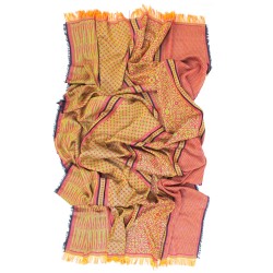 Maxi woven scarf, silk and cotton, made in Lyon France by sophie guyot silks