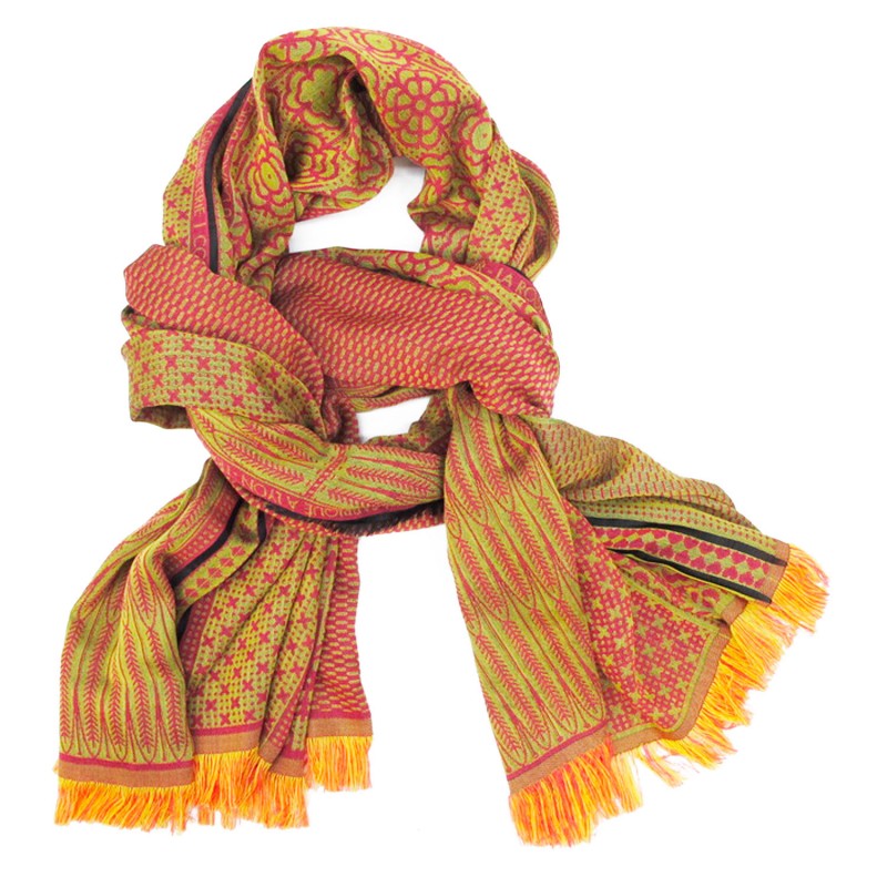 Maxi woven scarf, silk and cotton, made in Lyon France by sophie guyot silks