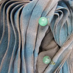 Kimono with pleated collar in silk chine crepe