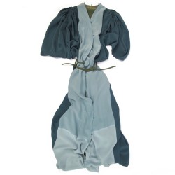 Kimono au col plissé en crêpe de chine