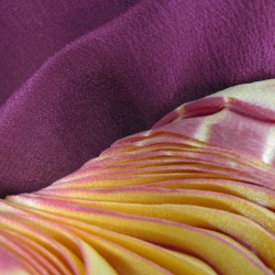 Longue écharpe plissée en crêpe de chine 100% soie, multicolore.