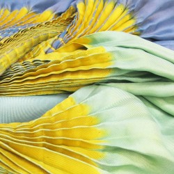 Foulard plissenpli midi multicolore twill de soie plissé et teint par sophie guyot soieries à Lyon en France