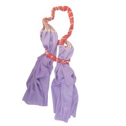 Long pleated scarf in 100% silk crepe de chine multicolored