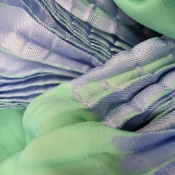 short pleated scarf minipli multicolor in silk twill, tie and dye by sophie guyot silk designer in Lyon France