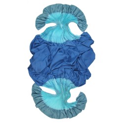 Étole plissenpli maxi multicolore en twill de soie plissé et teint, fabriqué à lyon france sophie guyot soieries