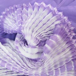 Scarf coplicot, two tones in silk chiffon white and one colour, pleated and dyed by sophie guyot soieries in Lyon, France