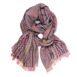 Maxi woven scarf silk cotton made in Lyon France by sophie guyot silks creative studio fashion and accessory