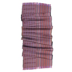 Écharpe format midi tissage jacquard soie laine  collection cinétique fabriqué à Lyon France par sophie guyot soieries