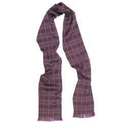 Narrow jacquard woven scarf wool silk kinetic made in Lyon France sophie guyot silk design