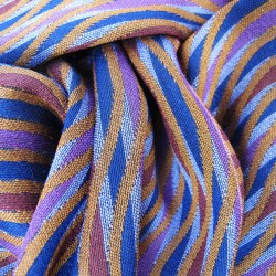 Narrow jacquard woven scarf wool silk kinetic made in Lyon France sophie guyot silk design