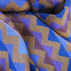 Écharpe format mini tissage jacquard soie laine cinétique fabriqué à Lyon France par sophie guyot soieries