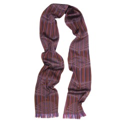 Narrow jacquard woven scarf wool silk kinetic made in Lyon France sophie guyot silk design