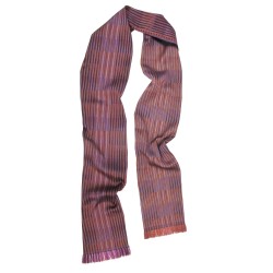 Narrow jacquard woven scarf wool silk kinetic made in Lyon France sophie guyot silk design