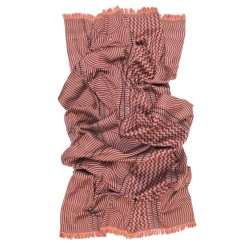 Écharpe tissée soie laine maxi multicolore fabriqué à lyon france, sophie guyot soieries créatrice mode et accessoire