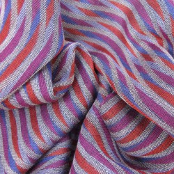Narrow woven scarf silk cotton made in Lyon France by sophie guyot silks design kinetic collection