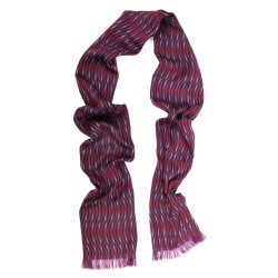 Narrow woven scarf silk cotton made in Lyon France by sophie guyot silks design kinetic collection