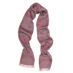 Narrow woven scarf silk cotton made in Lyon France by sophie guyot silks design kinetic collection