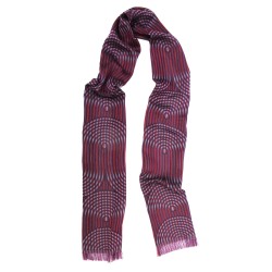 Narrow woven scarf silk cotton made in Lyon France by sophie guyot silks design kinetic collection